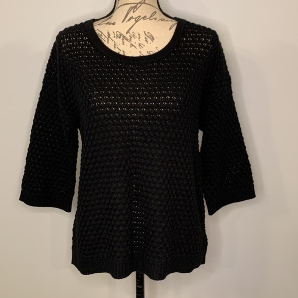 Athleta Seychelles linen blend honeycomb knit sweater M